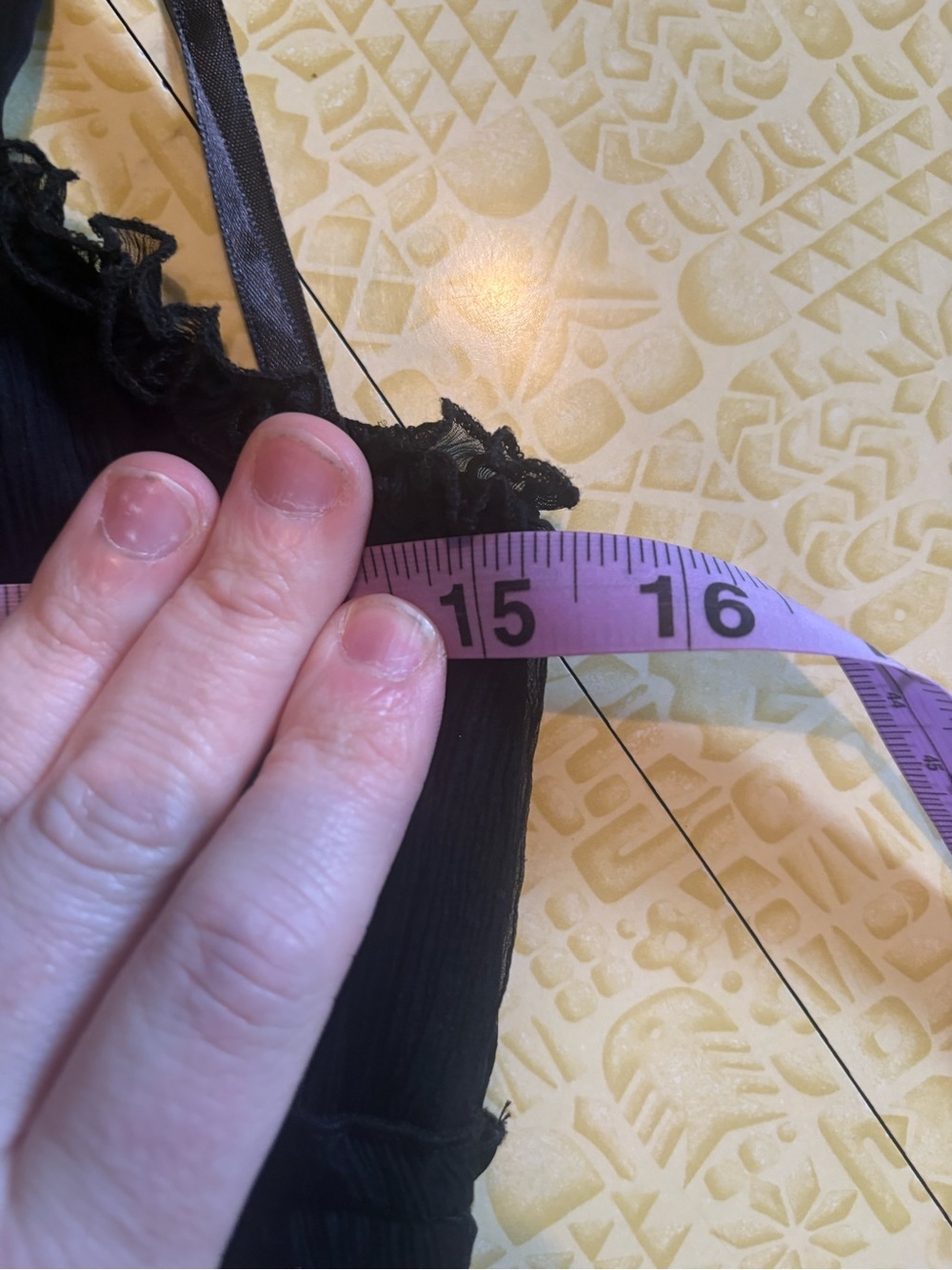 Vintage Black Floral-Trim Spaghetti Strap Dress - Picture 7 of 9